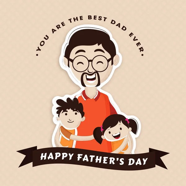 Happy father day celebration background, father with loving son — Stock Vector