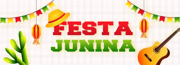 Design de banner de cabeçalho do site para Festa Junina Party Celebration , — Vetor de Stock