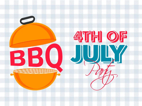 4 Temmuz bbq parti kutlama afiş veya poster tasarımı ile b — Stok Vektör