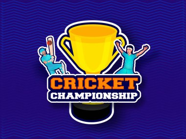 Kriket Şampiyonası afiş veya illüstrasyon o ile poster tasarımı