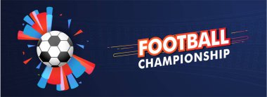 F için futbol illüstrasyon ile web sitesi başlığı veya afiş tasarımı