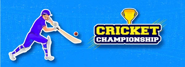 Intestazione dei social media o banner design con battitore di cricket hittin — Vettoriale Stock