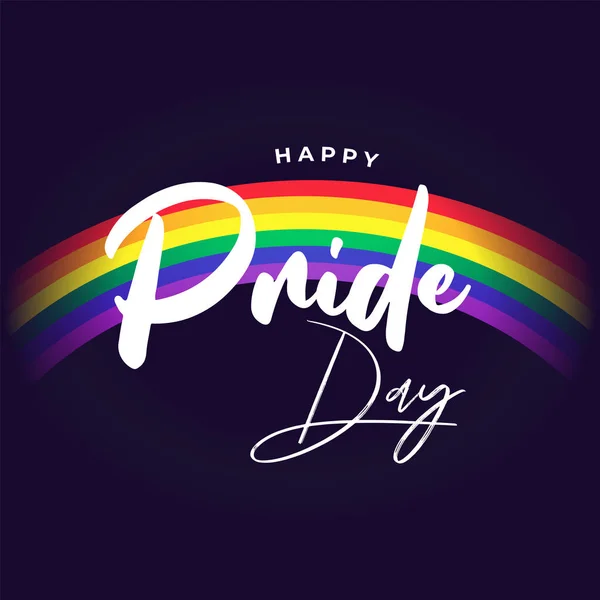 Feliz Día del Orgullo fondo con arco iris en el fondo, símbolo de — Archivo Imágenes Vectoriales