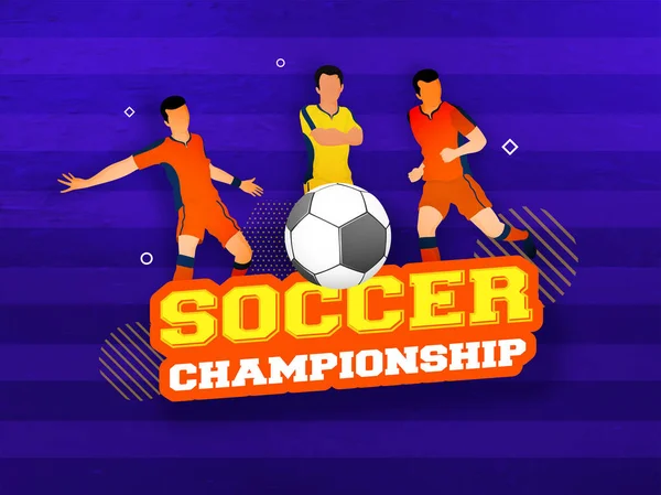 Soccer Championship banner lub plakat projekt z piłkarzami Cha — Wektor stockowy