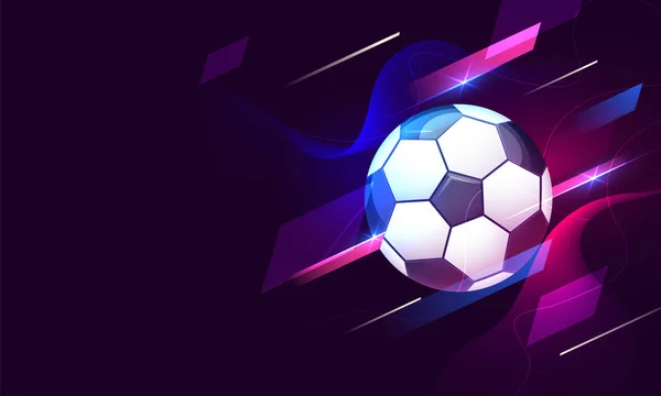 Ілюстрація футбольного м'яча на фіолетовому абстрактному тлі для So — стоковий вектор