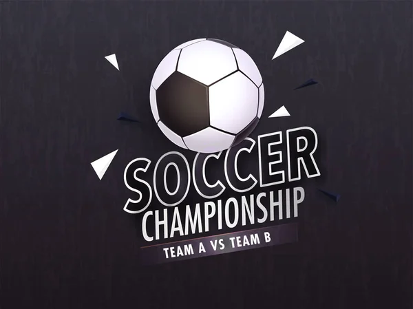 Banner de Campeonato de Fútbol o diseño de póster con ilustración de — Archivo Imágenes Vectoriales