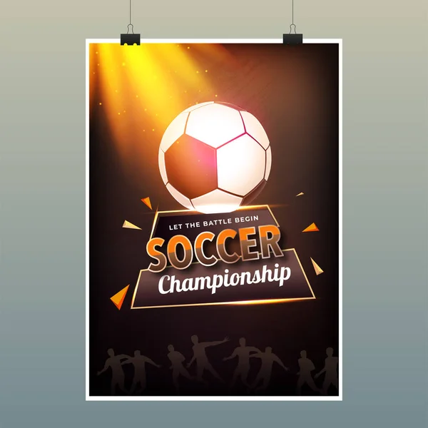 Modelo de campeonato de futebol ou design de panfleto com ilustração o — Vetor de Stock
