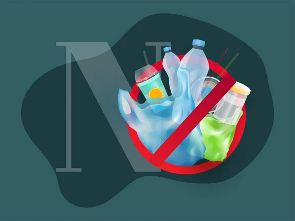 No using plastic such as polythene and bottle on green backgroun