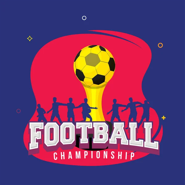 足球锦标赛海报或模板设计与冠军tr — 图库矢量图片