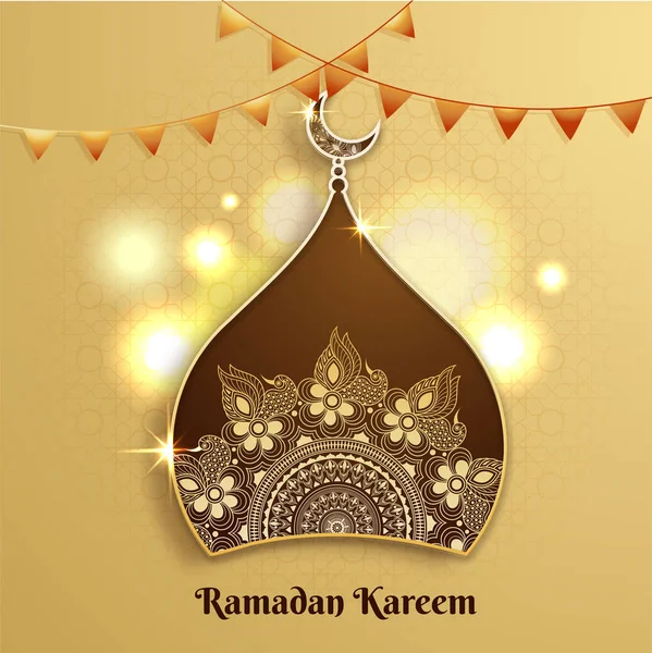 Nádherné zářící květinové dekorace pro Ramadan Karee — Stockový vektor