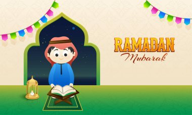 Ramazan Mübarek kavramı genç İslam çocuk kutsal isla okuma ile