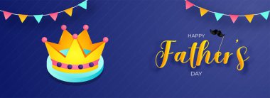 Happy Father's Day kutlama başlık veya afiş tasarımı illu ile