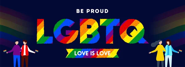 Amor é conceito de amor para comunidade LGBTQ com ilustração de ga —  Vetores de Stock