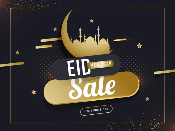 Banner eller affisch design av Eid Festival försäljning med tung rabatt — Stock vektor