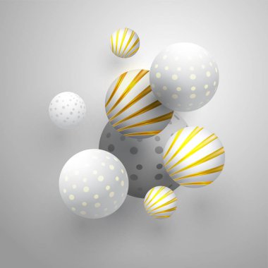 Bilim veya teknoloji co için gri arka plan üzerinde soyut küreler