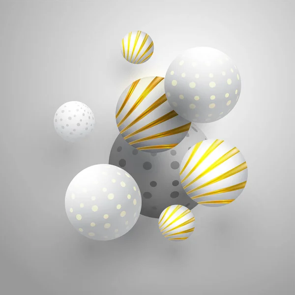 科学または技術の灰色の背景に抽象的な球 — ストックベクタ