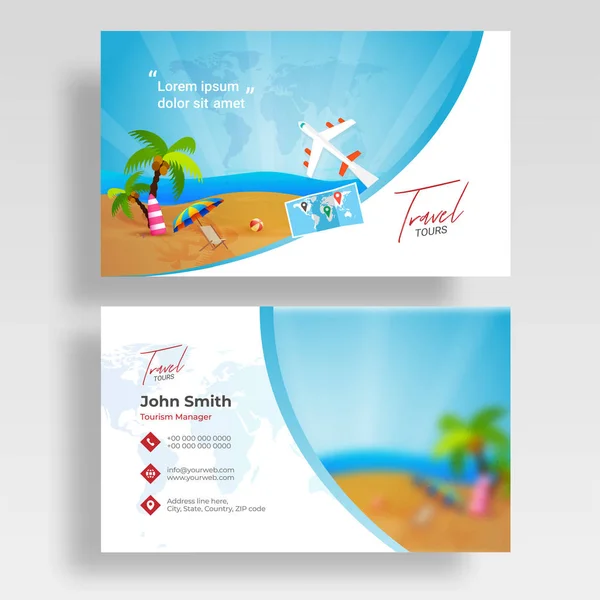 Template or business card set for Travel Agency, Collection of p — Stock Vector