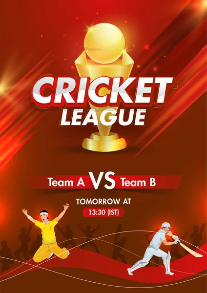 Plantilla de la Liga de Cricket o póster con partido entre dos equipos. G — Vector de stock