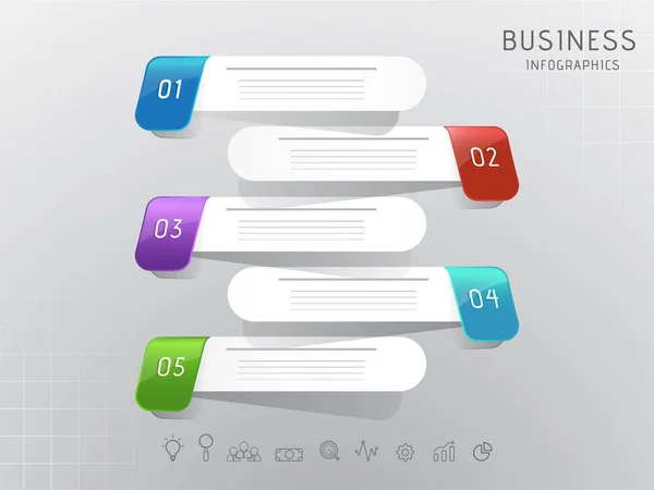 Business Infographic Sayısal adım presenta için 3d şeritler elemanı — Stok Vektör