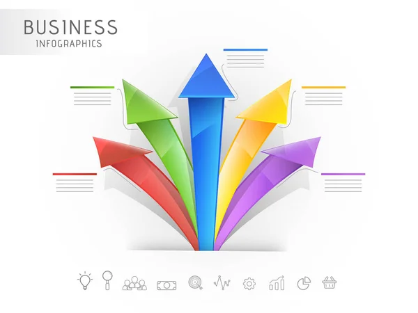 Kreatywna kolorowa Infografika 3D Arrow z ikoną www dla Twojego bu — Wektor stockowy