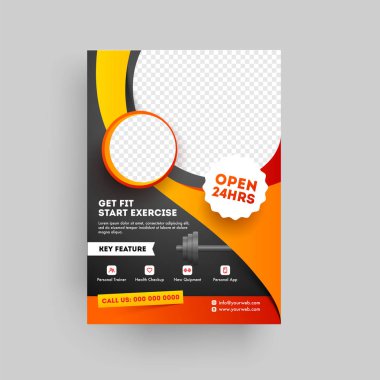 Fitness and Gym concept based fitness club brochure or template 