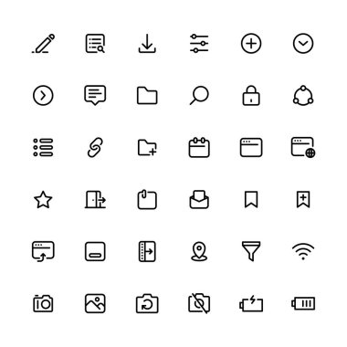 Kullanıcı Arabirimi konsepti için farklı web simgesi veya simgesi kümesi.