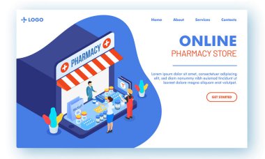 Onlin için web sayfası nın vektör çizimi veya açılış sayfası tasarımı