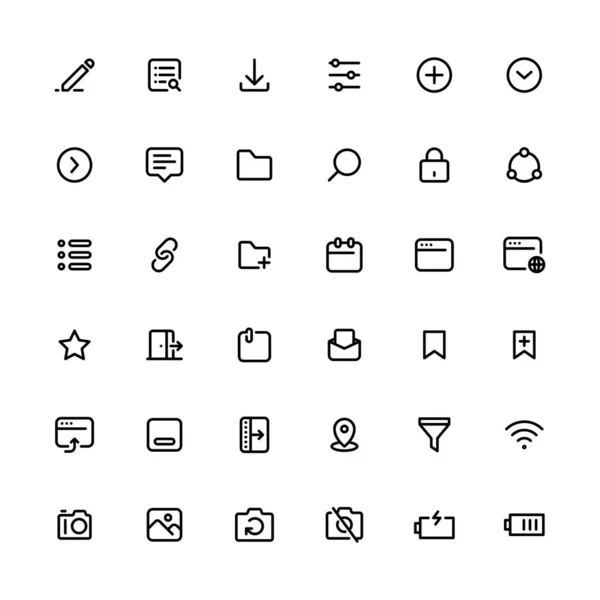 Conjunto de diferentes icono web o símbolo para el concepto de interfaz de usuario . — Archivo Imágenes Vectoriales