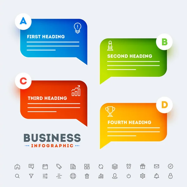 Linha do tempo de quatro passos Design de modelo de Infográfico de Negócios para Busi — Vetor de Stock