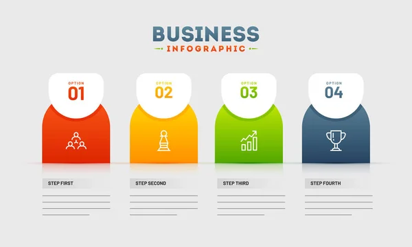 Prezentacja Infograficzna Timeline z wad biznesowych na szary ba — Wektor stockowy