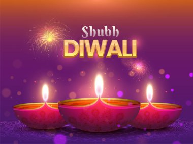 Kötü güzel Shubh Diwali poster veya davet kartı tasarımı