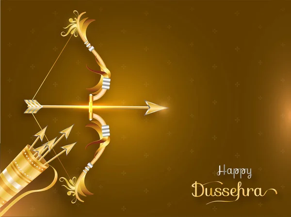 Happy Dussehra invitation card or poster design with 3d illustra — Stock Vector