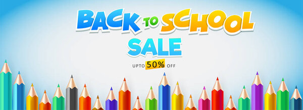 Sale header or banner design decorated with colored pencil and 5