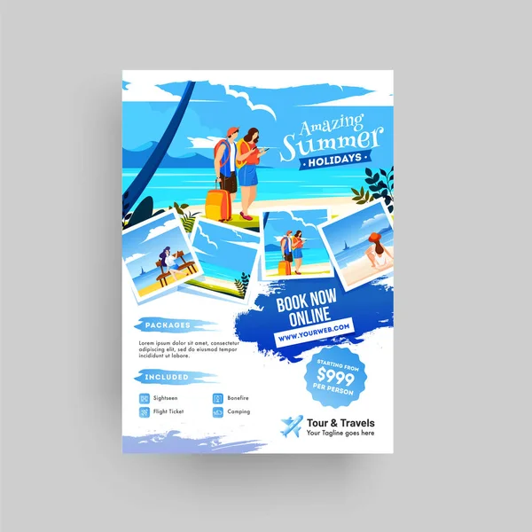 Kreatives Website-Poster, Flyer oder Template-Design für den Sommer — Stockvektor