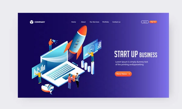 Creatieve banner of flyer ontwerp met illustratie Business mensen — Stockvector