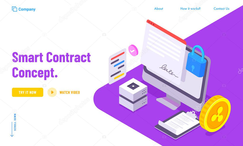 Secure contract data concept for Smart Contract landing page des
