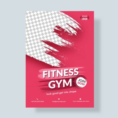 Fitness Gym el ilanı veya Png arka plan ile kırmızı soyut poster.