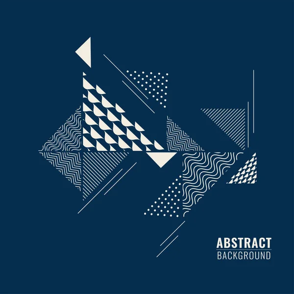 Fondo abstracto azul con forma geométrica triangular differe — Vector de stock