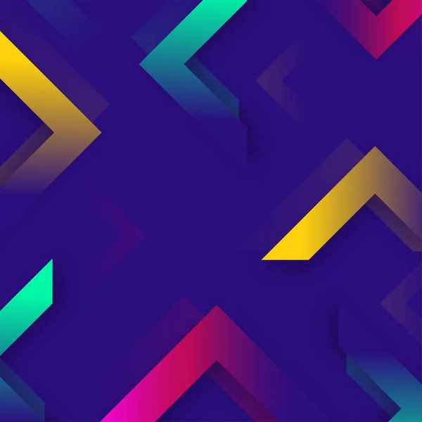 紫色背景上五颜六色的抽象几何三角形元素 — 图库矢量图片