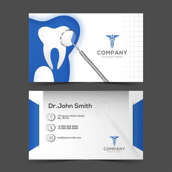 Dental Care business card or horizontal template design in front — Stock Vector