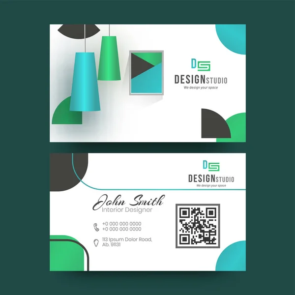 Diseñador Studio tarjeta de visita o diseño de tarjetas de visita en frente de un — Vector de stock