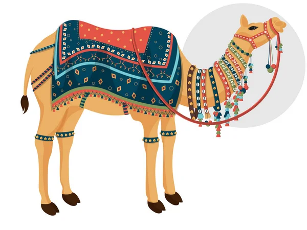Caractère décoratif chameau sur fond blanc . — Image vectorielle