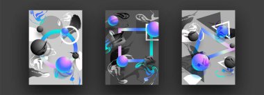 Soyut Akışkan yaratıcı şablonlar, kartlar, renk kapakları ayarlayın. Geom