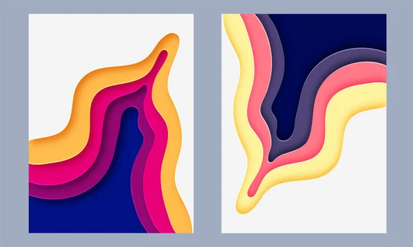 Parlak renkli kağıt katmanlı soyut tasarım. — Stok Vektör