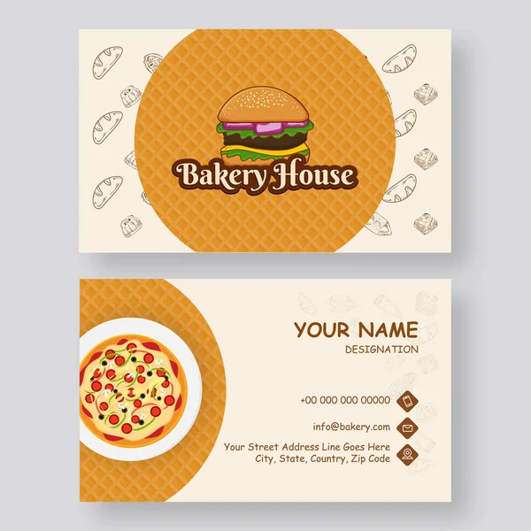 Wizytówka w stylu retro lub wizytówka dla Bakery Hou — Wektor stockowy