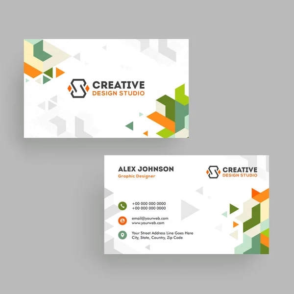 Design criativo cartão de visita estúdio ou design de cartão de visita em — Vetor de Stock