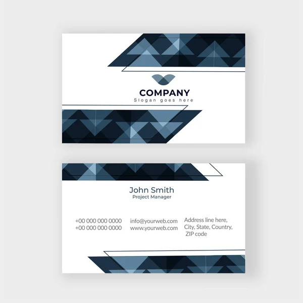 Company card or visiting card design in front and back view. — Stock Vector