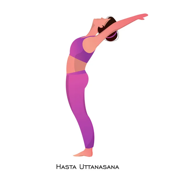 Jovem mulher fazendo ioga hasta uttanasana pose . — Vetor de Stock