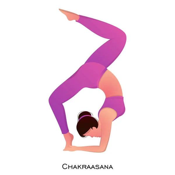 Ung kvinna i Chakra asana pose. — Stock vektor