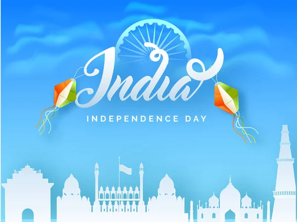 Індія День незалежності святкування плакат або дизайн банера з — стоковий вектор